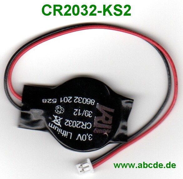 CR2032 mit Kabel und Stecker